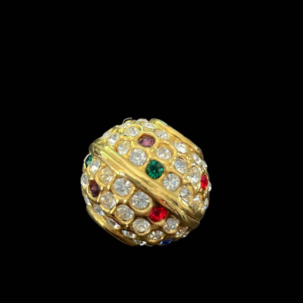 D’Orlan Vintage 1997 Gold Sphere Pendant with Swarovski Crystals